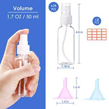 24 Pcs Spray Bottles Set for Travel and Organization