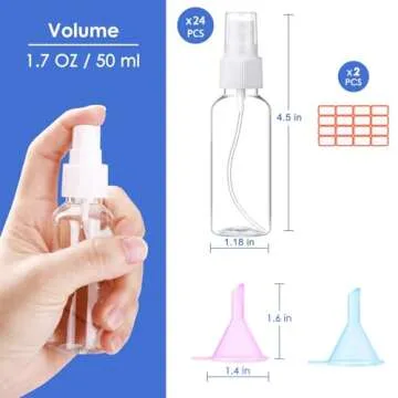 24 Pcs Spray Bottles Set for Travel and Organization
