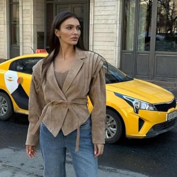 VOIKERDR Trendy Suede Jacket for Women - Fall Fashion