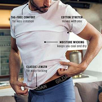 Gildan Men's Cotton Stretch T-shirts, Multipack, Artic White (Crew 3-pack), XX-Large