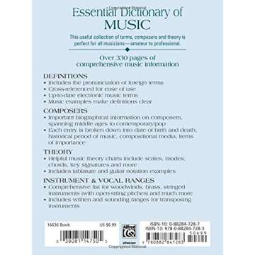 Essential Dictionary of Music: The Most Practical and Useful Music Dictionary for Students and Profe...