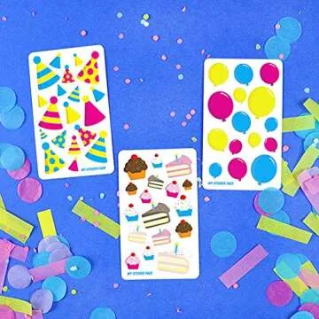 Birthday Sticker Pack - 15 Vinyl Scrapbooking Stickers for Festive Fun