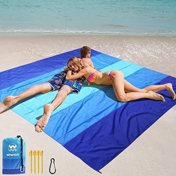 WIWIGO Beach Blanket Waterproof Sandproof 79" x 83"