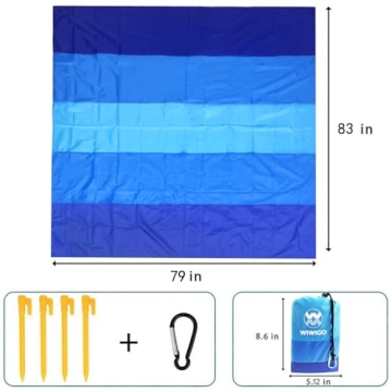 WIWIGO Beach Blanket Waterproof Sandproof 79" x 83"