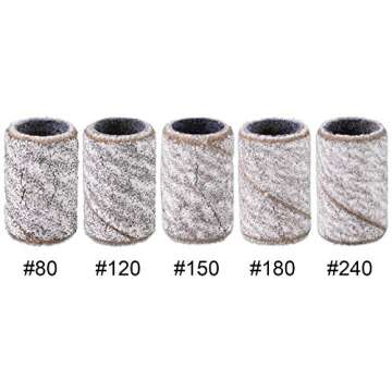 PANA 100 Pieces Nail Sanding Bands Professional Nail Manicure Great Fit for Nail Drill Bits for Acrylic Nails (120 Grit, Zebra)