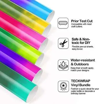 TECKWRAP Cold Color Changing Vinyl Adhesive Vinyl Bundle 12" x 36"/Rolls for DIY Craft, Arts (Pink t...