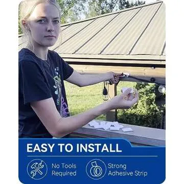 ARCTIC EAGLE Hooks for Outdoor Lights: String Light Clips Heavy Duty Adhesive Hooks for Hanging Lights 36 Pcs