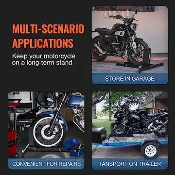 VEVOR Motorcycle Wheel Chock Upright, 1800 lbs Capacity, Heavy-Duty Steel Motorcycle Front Wheel Stand with 6 Adjustable Holes, for 15"-22" Off-Road Motorcycles, Standard Motorcycles