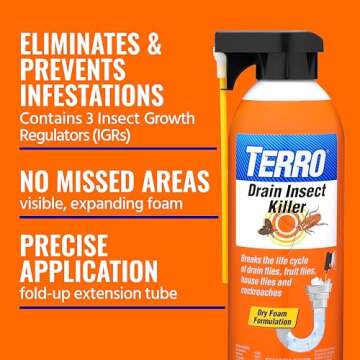 TERRO Drain Insect Killer Foam Treatment for Flies