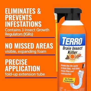 TERRO Drain Insect Killer Foam Treatment for Flies
