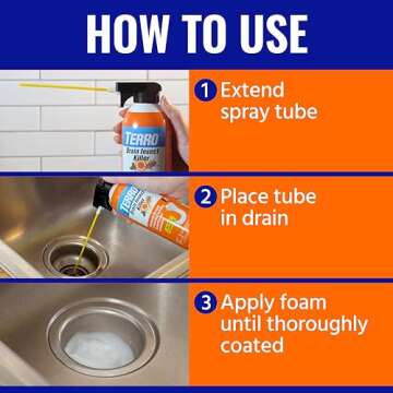 TERRO Drain Insect Killer Foam Treatment for Flies