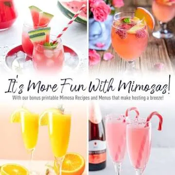 PRESTIGE Mimosa Bar Kit - 3 Glass Carafe with Lids (27oz) & Mimosa Bar Sign. Brunch Decorations Party Kit w/Juice Carafes for Mimosa Bar Supplies, Juice Mimosa Pitcher & Brunch Decor (Chalkboard Set)