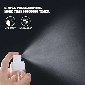 MAQUITA 6 Packs Spray Bottle 3.38oz/100ml and 2oz/60ml Empty Spary Bottles Accessories Refillable Container Travel Multifunction Clear Bottle for Hair,Perfumes,Skincare,Essential Oil(100ml)