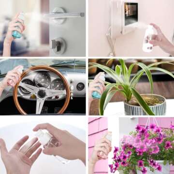 MAQUITA 6 Packs Spray Bottle 3.38oz/100ml and 2oz/60ml Empty Spary Bottles Accessories Refillable Container Travel Multifunction Clear Bottle for Hair,Perfumes,Skincare,Essential Oil(100ml)