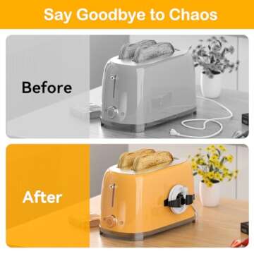 Daisyhome Cord Organizer for Kitchen Appliances-6 Pack, Appliance Cord Organizer stick on, Small Kit...