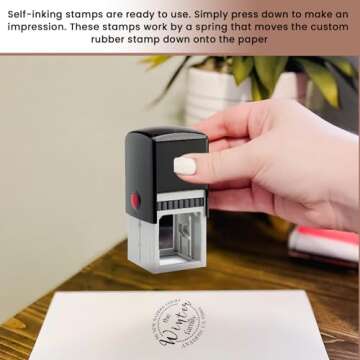 Custom Address Stamp Self-Inking Monogram Address Stamp Personalized Address Stamp 10+ Designs! (Rou...