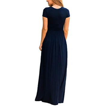 DEARCASE Maxi Dress for Women Navy Blue Stylish Summer Dress