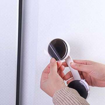 YUM Large Glass Door and Window Handles, Bathroom Sliding Doors, cupboards, wardrobes, Suction Cups, Non-Marking Handles, Non-Perforated Absorption Handles (White)