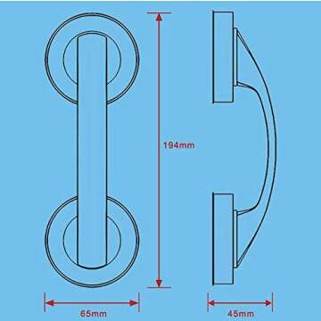 YUM Large Glass Door and Window Handles, Bathroom Sliding Doors, cupboards, wardrobes, Suction Cups, Non-Marking Handles, Non-Perforated Absorption Handles (White)