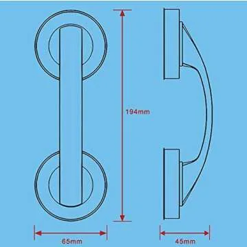 YUM Large Glass Door and Window Handles, Bathroom Sliding Doors, cupboards, wardrobes, Suction Cups, Non-Marking Handles, Non-Perforated Absorption Handles (White)