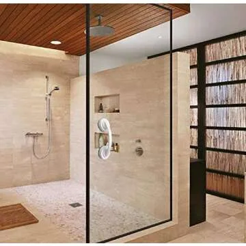 YUM Large Glass Door and Window Handles, Bathroom Sliding Doors, cupboards, wardrobes, Suction Cups, Non-Marking Handles, Non-Perforated Absorption Handles (White)