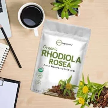 Micro Ingredients Organic Rhodiola Rosea Root Extract, 50g Powder | Adaptogenic Herb Based Supplement with Active Rosavins & Salidrosides | Supports Energy & Relaxation | No GMOs, Filler Free