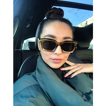 FEISEDY Women Sunglasses UV400 Square Chunky Frame