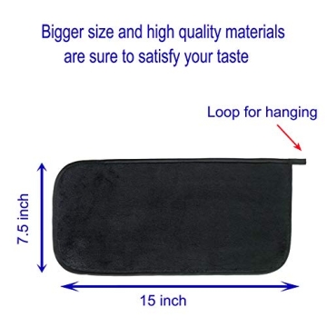 WYLIMG Makeup Remover Cloth (5 pack) Reusable Microfiber Makeup Remover Face Towel Removing All Makeup With Just Water Soft for All Skin Types 7.5 inch X 15 inch Black