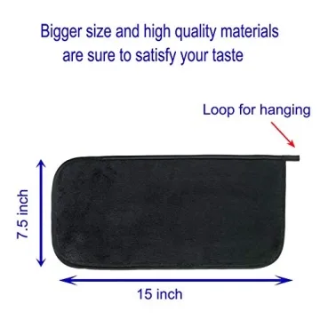 WYLIMG Makeup Remover Cloth (5 pack) Reusable Microfiber Makeup Remover Face Towel Removing All Makeup With Just Water Soft for All Skin Types 7.5 inch X 15 inch Black