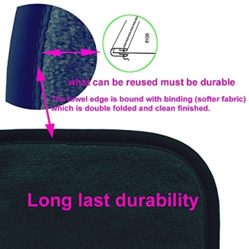 WYLIMG Makeup Remover Cloth (5 pack) Reusable Microfiber Makeup Remover Face Towel Removing All Makeup With Just Water Soft for All Skin Types 7.5 inch X 15 inch Black