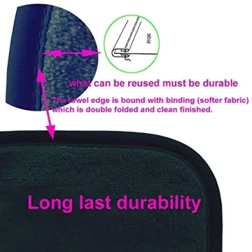 WYLIMG Makeup Remover Cloth (5 pack) Reusable Microfiber Makeup Remover Face Towel Removing All Makeup With Just Water Soft for All Skin Types 7.5 inch X 15 inch Black