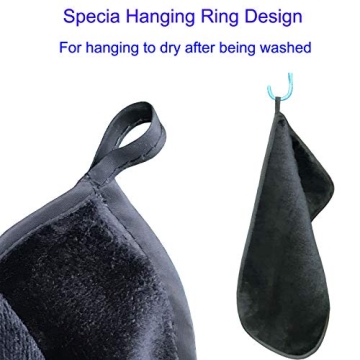 WYLIMG Makeup Remover Cloth (5 pack) Reusable Microfiber Makeup Remover Face Towel Removing All Makeup With Just Water Soft for All Skin Types 7.5 inch X 15 inch Black