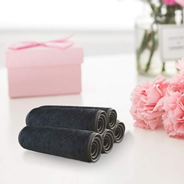 WYLIMG Makeup Remover Cloth (5 pack) Reusable Microfiber Makeup Remover Face Towel Removing All Makeup With Just Water Soft for All Skin Types 7.5 inch X 15 inch Black