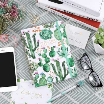 2025-2026 Planner - Planner 2025-2026, Weekly and Monthly Planner, Jul 2025 - Jun 2026, 8.5" x 6.4", Planner with Hardcover, Twin - Wire Binding, Monthly Tabs, Elastic Closure, Daily Organizer