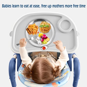 HaWare Stainless Steel Plates for Kids and Camping