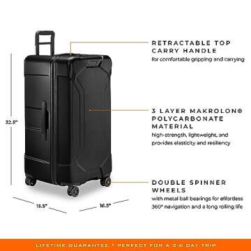 Briggs & Riley Torq Hardside Luggage, Stealth, Checked-X-Large Trunk 32-Inch