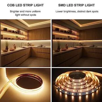 Pandery COB LED Strip,LED Strip Lights 5M/16.4ft,Touch Dimmable LED Strips,CRI90+,2700K Warm White cob led,1600LEDs,24V LED Tape Lights,Indoor for Bedroom, Kitchen, TV, Mirror,Cabinet