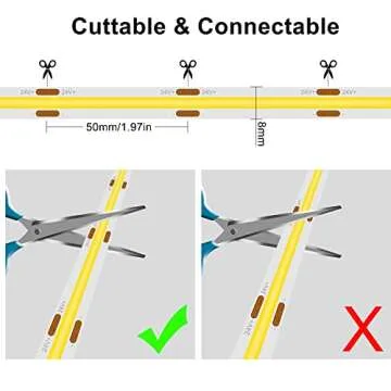 Pandery COB LED Strip,LED Strip Lights 5M/16.4ft,Touch Dimmable LED Strips,CRI90+,2700K Warm White cob led,1600LEDs,24V LED Tape Lights,Indoor for Bedroom, Kitchen, TV, Mirror,Cabinet