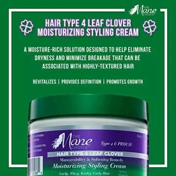 THE MANE CHOICE - Hair Type 4 Leaf Clover: Manageability & Softening Remedy Moisturizing Styling Cream (12 oz)