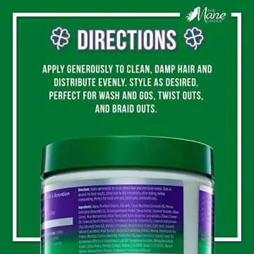 THE MANE CHOICE - Hair Type 4 Leaf Clover: Manageability & Softening Remedy Moisturizing Styling Cream (12 oz)