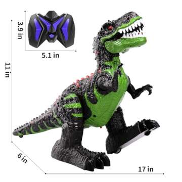 TEMI Remote Control Dinosaur Toys for Boys 3 4 5 6 7 8 Years, Electrical Stunt RC Walking Dinosaur T...