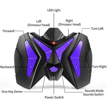 TEMI Remote Control Dinosaur Toys for Boys 3 4 5 6 7 8 Years, Electrical Stunt RC Walking Dinosaur Toy with Light and Sound, Rechargeable Battery, 360° Rotating, Birthday Toys for Kids