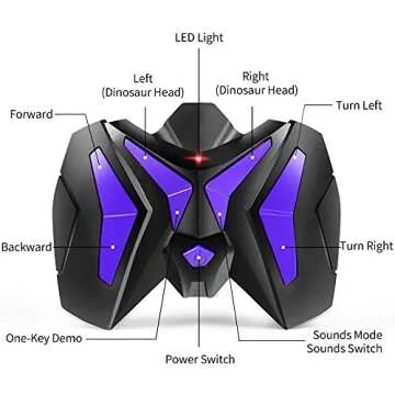 TEMI Remote Control Dinosaur Toy with Light and Sound