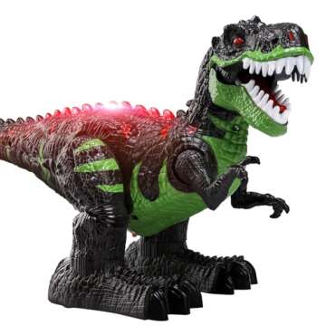 TEMI Remote Control Dinosaur Toys for Boys 3 4 5 6 7 8 Years, Electrical Stunt RC Walking Dinosaur Toy with Light and Sound, Rechargeable Battery, 360° Rotating, Birthday Toys for Kids