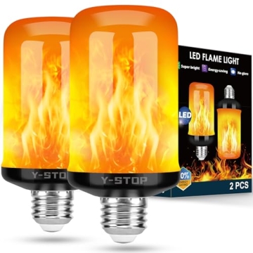 Y-STOP Upgraded LED Flame Light Bulbs - 4 Modes for Ambiance and Versatility