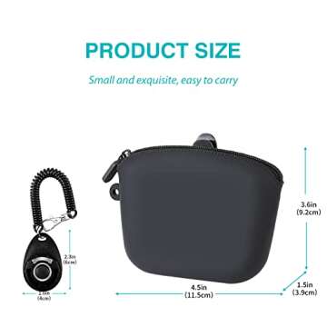 Dog Training Treat Pouch with Clip, Portable Waterproof Puppy Treat Bag and Training Clicker, S