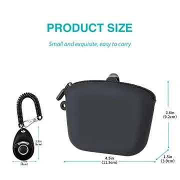 Dog Training Treat Pouch with Clip, Portable Waterproof Puppy Treat Bag and Training Clicker, S