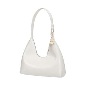 JOLLQUE Shoulder Bag for Women, Small Leather Handbag Purse, Unique Trendy Zipper Hobo Bag