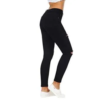 Stylish High Waisted Stretch Ripped Jeans for Women