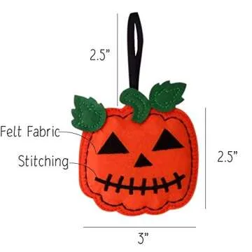 Halloween Ornaments Set - 6 Plush Felt Handmade Decor for Spooky Season